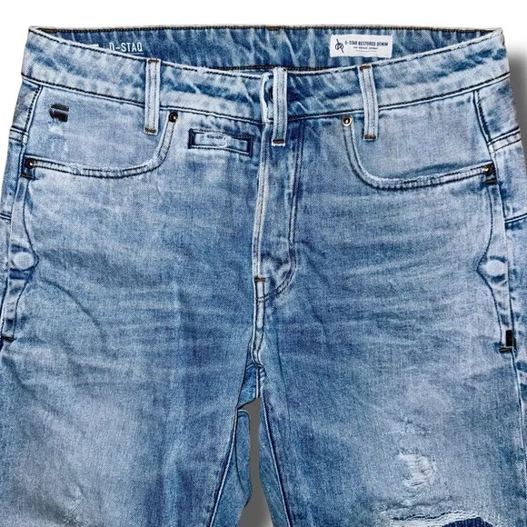 G-STAR RAW Jeans 32x34 D-Staq 3D Tapered Distressed Slim-Fit 9-Pocket Stretch - Picture 2 of 6